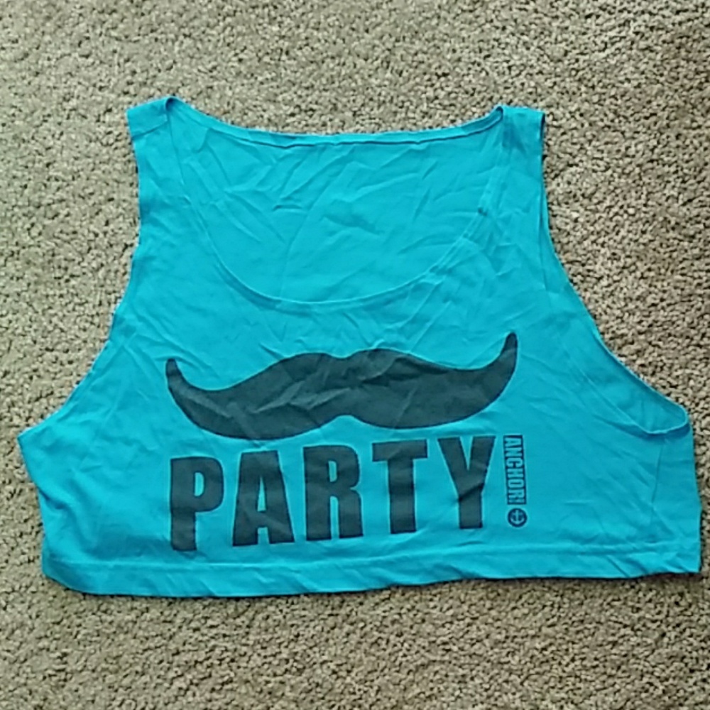 Mustache party crop top